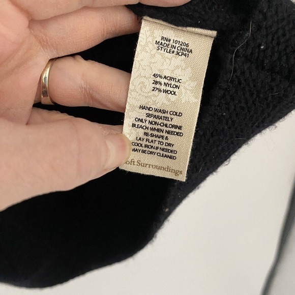 SOFT SURROUNDINGS Size PL Black Cable Knit Pullover Tunic Sweater Swing Style - Picture 7 of 8